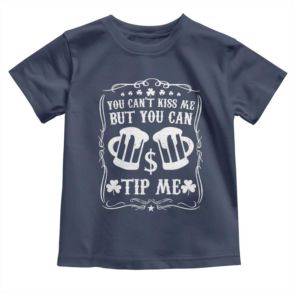 Funny St Patricks Day Toddler T Shirt Lucky Shamrock Waitress Bartender Waiter TS02 Navy Print Your Wear