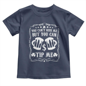 Funny St Patricks Day Toddler T Shirt Lucky Shamrock Waitress Bartender Waiter TS02 Navy Print Your Wear