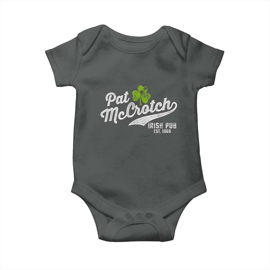 Funny St Patricks Day Baby Onesie Pat McCrotch Irish Adult Humor White TS02 Dark Heather Print Your Wear