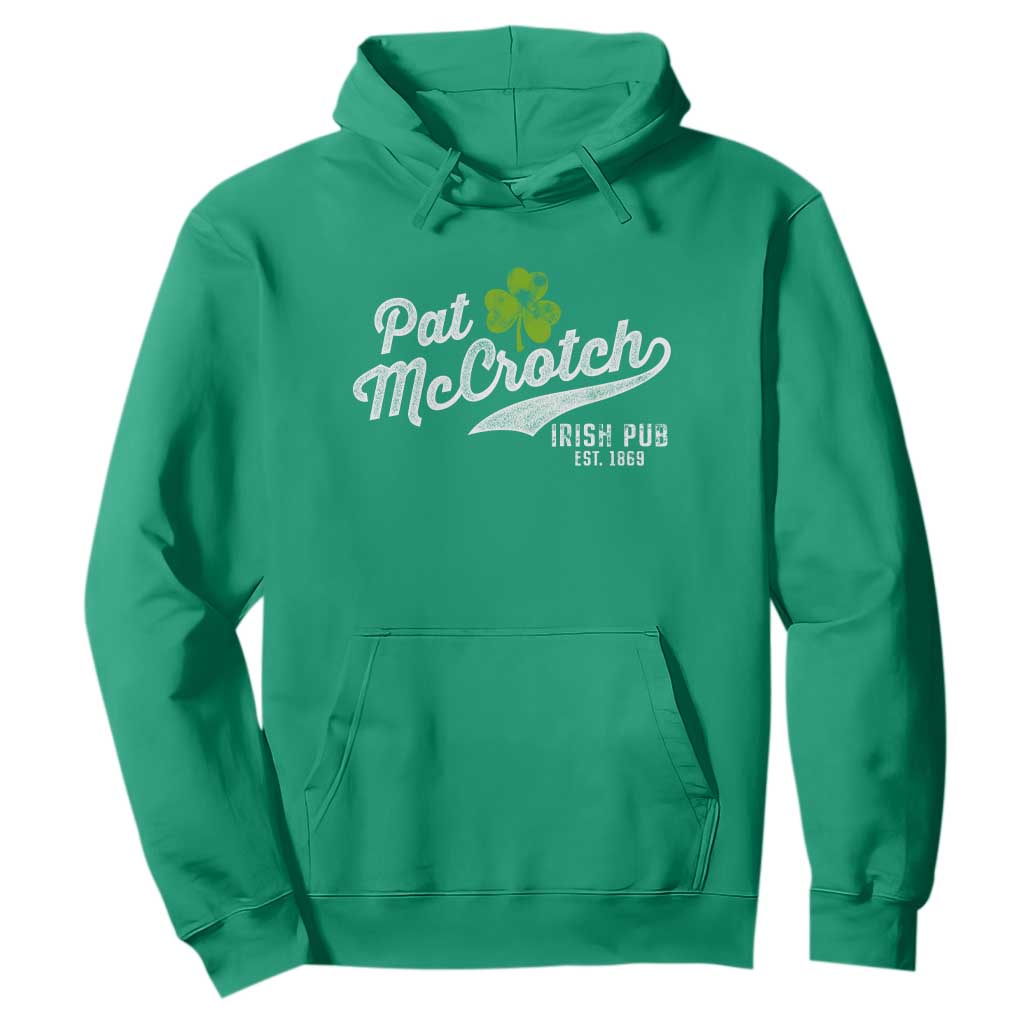 Funny St. Patricks Day Hoodie Pat McCrotch Irish Adult Humor White TS02 Irish Green Printyourwear
