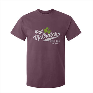 Funny St Patricks Day T Shirt For Kid Pat McCrotch Irish Adult Humor White TS02 Maroon Print Your Wear