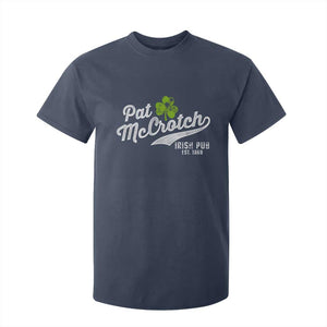 Funny St Patricks Day T Shirt For Kid Pat McCrotch Irish Adult Humor White TS02 Navy Print Your Wear