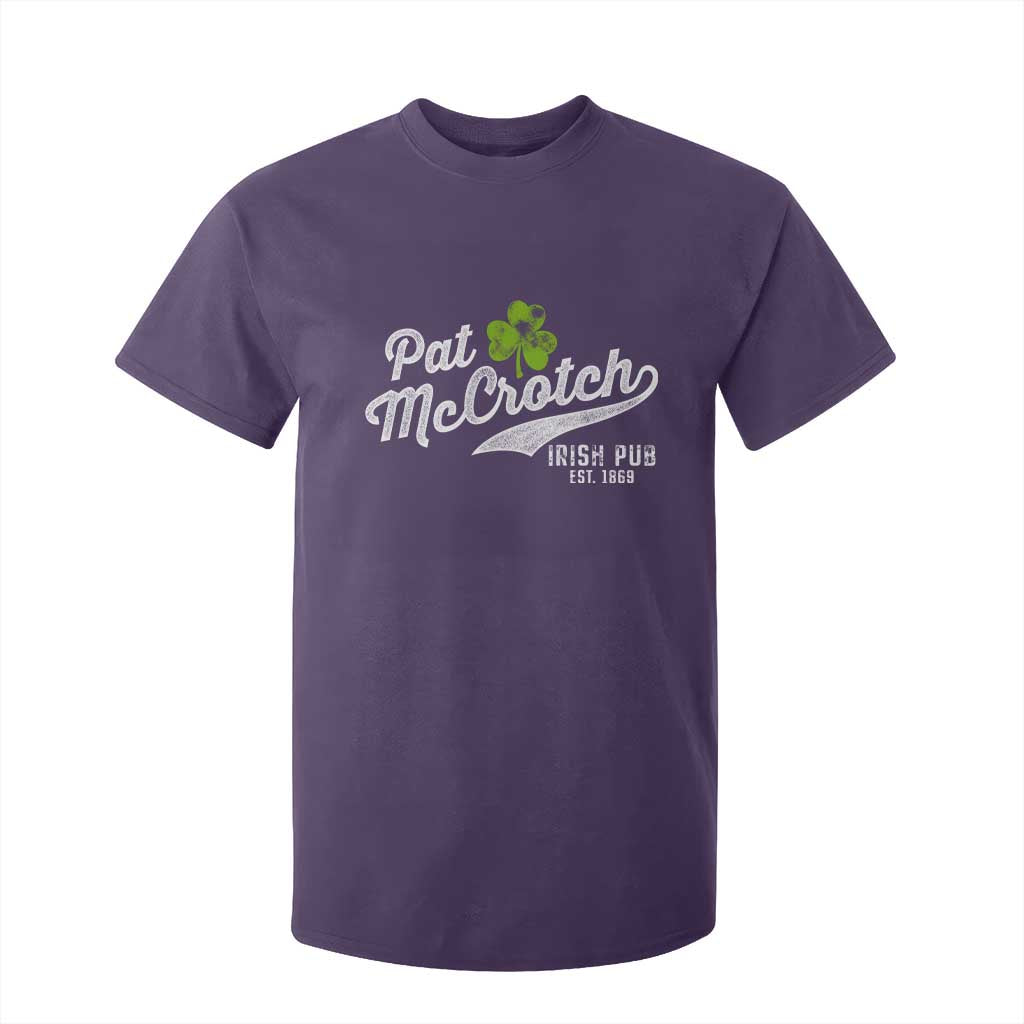 Funny St Patricks Day T Shirt For Kid Pat McCrotch Irish Adult Humor White TS02 Purple Print Your Wear