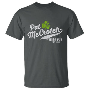 Funny St. Patricks Day T Shirt Pat McCrotch Irish Adult Humor White TS02 Dark Heather Printyourwear
