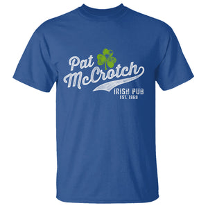 Funny St. Patricks Day T Shirt Pat McCrotch Irish Adult Humor White TS02 Royal Blue Printyourwear