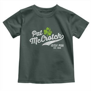 Funny St Patricks Day Toddler T Shirt Pat McCrotch Irish Adult Humor White TS02 Dark Forest Green Print Your Wear