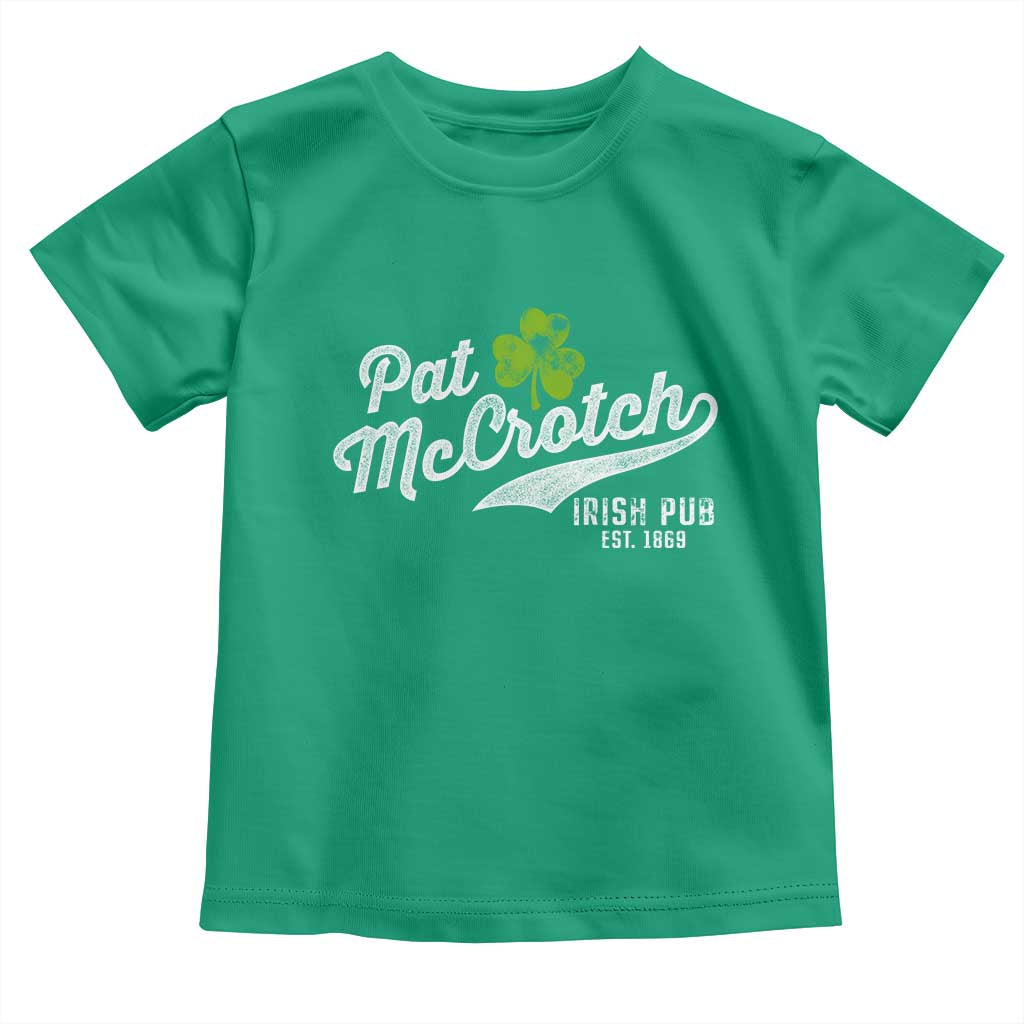 Funny St Patricks Day Toddler T Shirt Pat McCrotch Irish Adult Humor White TS02 Irish Green Print Your Wear
