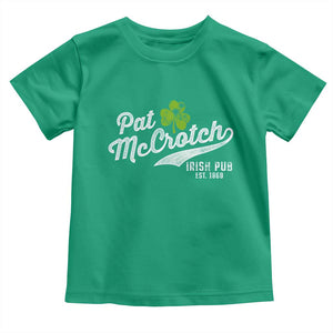 Funny St Patricks Day Toddler T Shirt Pat McCrotch Irish Adult Humor White TS02 Irish Green Print Your Wear