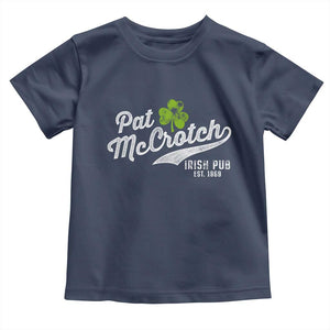 Funny St Patricks Day Toddler T Shirt Pat McCrotch Irish Adult Humor White TS02 Navy Print Your Wear