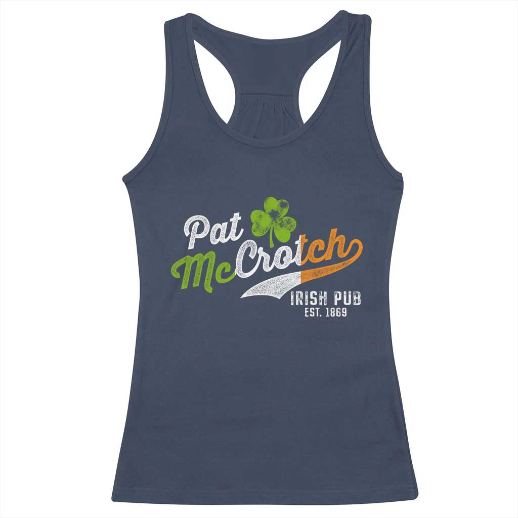 Funny St Patricks Day Racerback Tank Top Pat McCrotch Irish Adult Humor TS02 Navy Print Your Wear