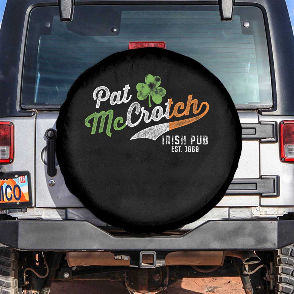 Funny St Patricks Day Spare Tire Cover Pat McCrotch Irish Adult Humor TS02 No hole Black Print Your Wear