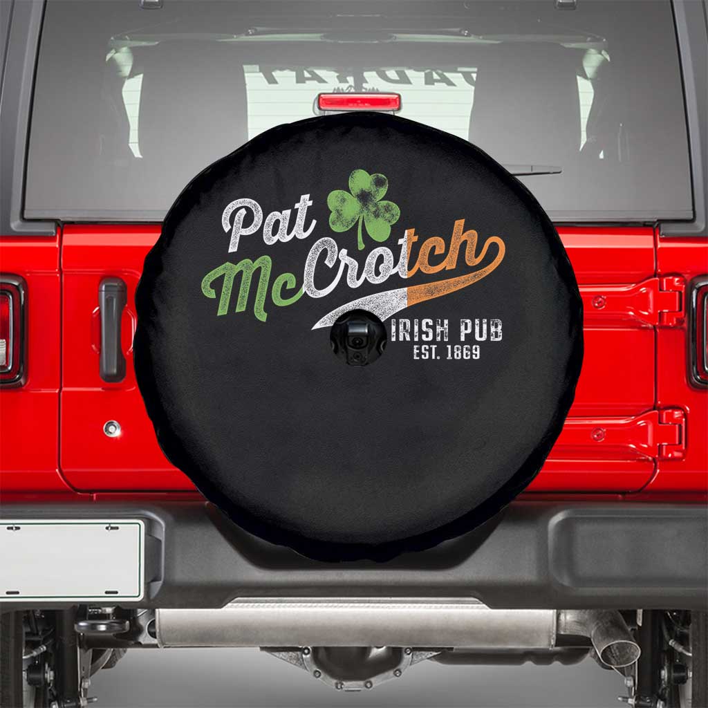 Funny St Patricks Day Spare Tire Cover Pat McCrotch Irish Adult Humor TS02 Black Print Your Wear