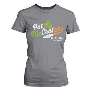 Funny St Patricks Day T Shirt For Women Pat McCrotch Irish Adult Humor TS02 Charcoal Print Your Wear