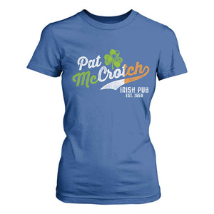 Funny St Patricks Day T Shirt For Women Pat McCrotch Irish Adult Humor TS02 Royal Blue Print Your Wear