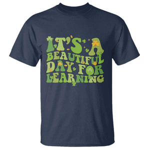 Funny St Patricks Day T Shirt It's Beautiful Day For Learning Students TS02 Navy Print Your Wear