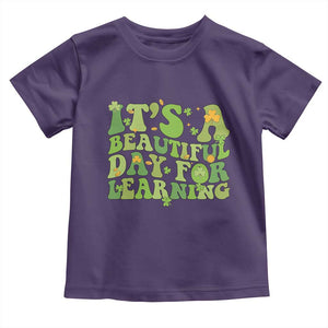 Funny St Patricks Day Toddler T Shirt It's Beautiful Day For Learning Students TS02 Purple Print Your Wear
