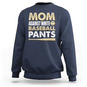 Funny Baseball Mom Sweatshirt Moms Against White Baseball Pants TS02 Navy Printyourwear