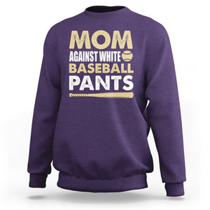 Funny Baseball Mom Sweatshirt Moms Against White Baseball Pants TS02 Purple Printyourwear