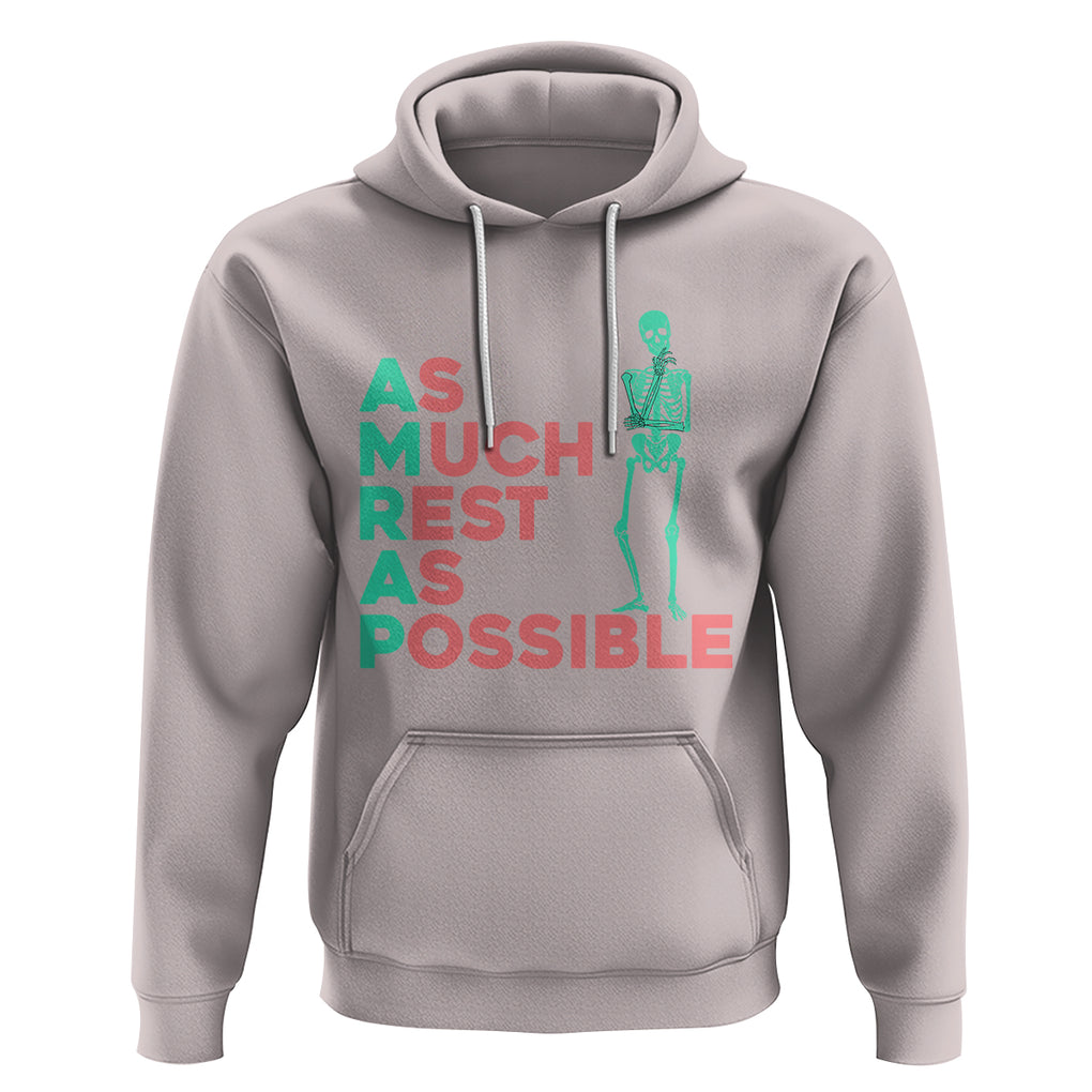 Workout Skeleton Hoodie As Much Rest As Possible AMRAP Lazy Skeleton Funny Gym Quotes TS02 Ice Gray Printyourwear