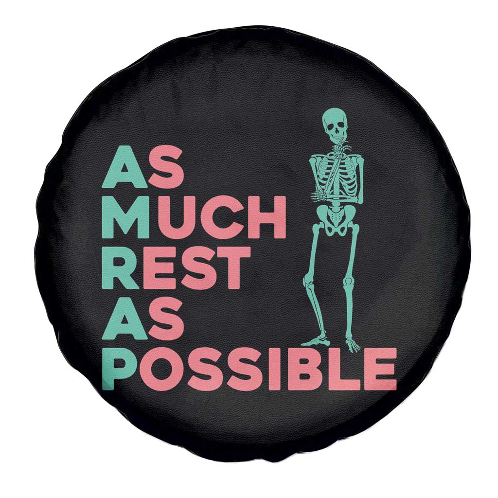 Workout Skeleton Spare Tire Cover As Much Rest As Possible AMRAP Lazy Skeleton Funny Gym Quotes TS02 Print Your Wear