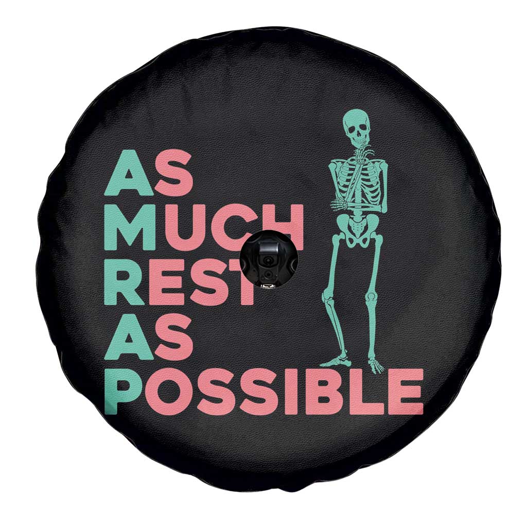 Workout Skeleton Spare Tire Cover As Much Rest As Possible AMRAP Lazy Skeleton Funny Gym Quotes TS02 Print Your Wear