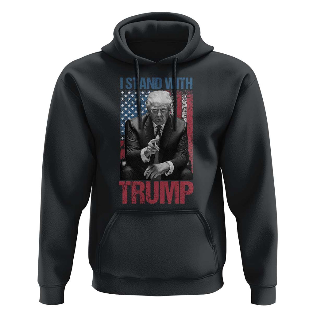 Trump 2024 Hoodie I Stand With President 45 47 Supporter American Flag TS02 Black Print Your Wear