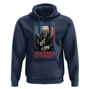Trump 2024 Hoodie I Stand With President 45 47 Supporter American Flag TS02 Navy Print Your Wear