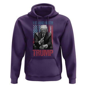 Trump 2024 Hoodie I Stand With President 45 47 Supporter American Flag TS02 Purple Print Your Wear