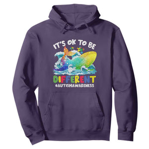 Whale Autism Awareness Hoodie It's Ok To Be Different Support Squad Mental Health TS02 Purple Printyourwear