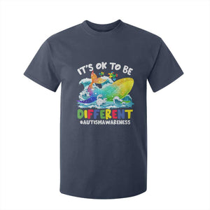 Whale Autism Awareness T Shirt For Kid It's Ok To Be Different Support Squad Mental Health TS02 Navy Printyourwear