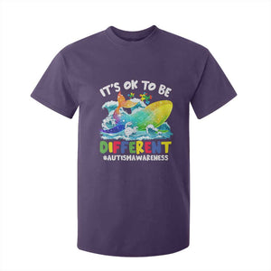 Whale Autism Awareness T Shirt For Kid It's Ok To Be Different Support Squad Mental Health TS02 Purple Printyourwear