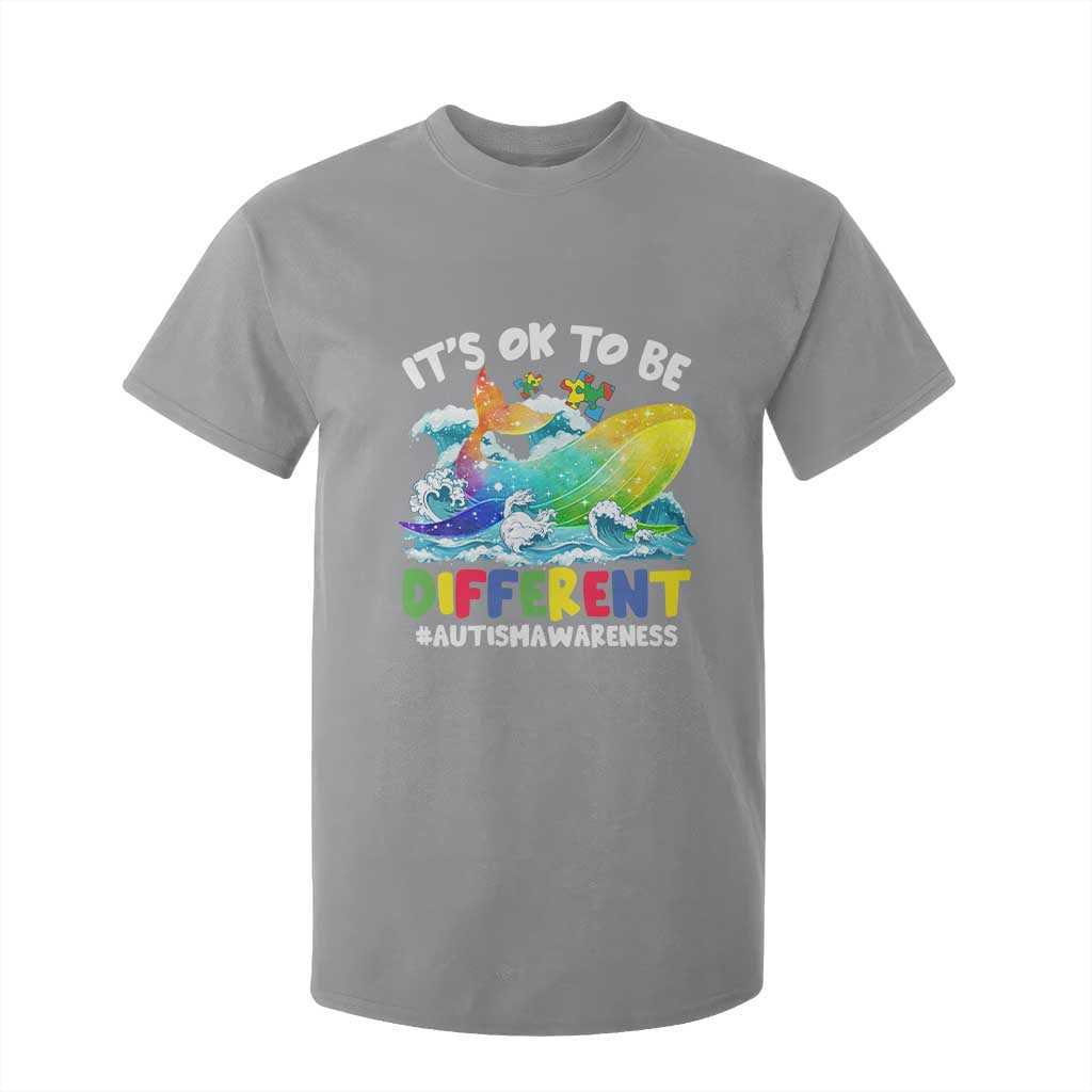 Whale Autism Awareness T Shirt For Kid It's Ok To Be Different Support Squad Mental Health TS02 Sport Gray Printyourwear