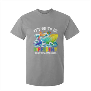 Whale Autism Awareness T Shirt For Kid It's Ok To Be Different Support Squad Mental Health TS02 Sport Gray Printyourwear
