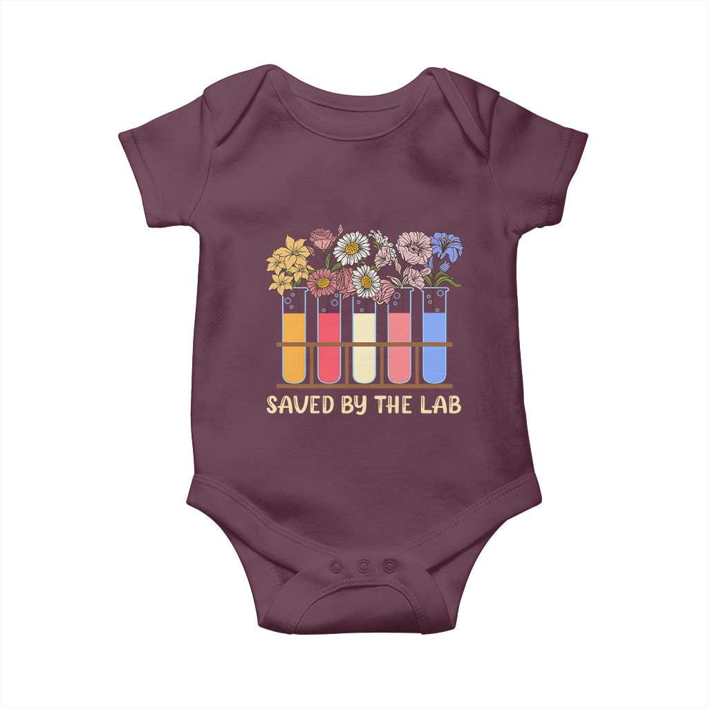 Lab Week Baby Onesie Saved By The Lab Medical Laboratory Tech Medical Lab Tech TS02 Maroon Print Your Wear