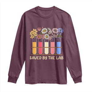 Lab Week Long Sleeve Shirt Saved By The Lab Medical Laboratory Tech Medical Lab Tech TS02 Maroon Print Your Wear