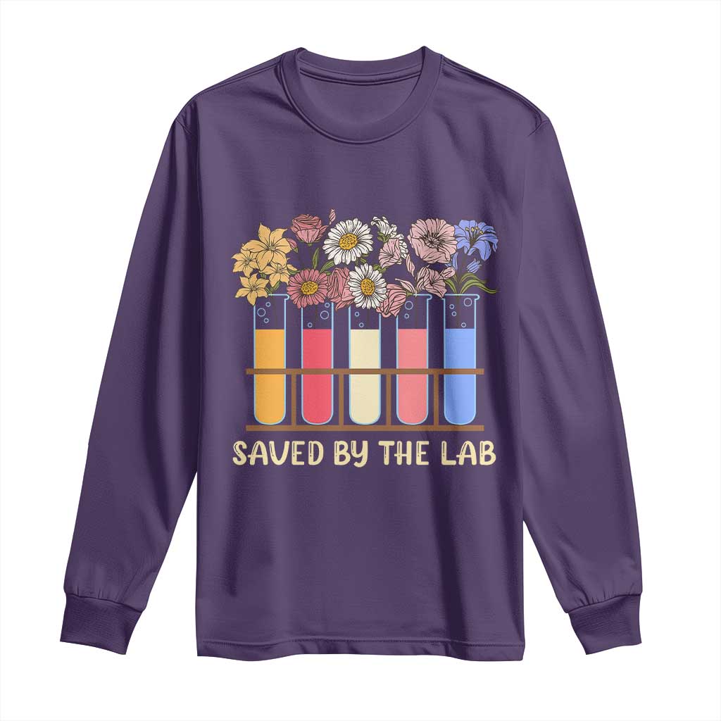 Lab Week Long Sleeve Shirt Saved By The Lab Medical Laboratory Tech Medical Lab Tech TS02 Purple Print Your Wear