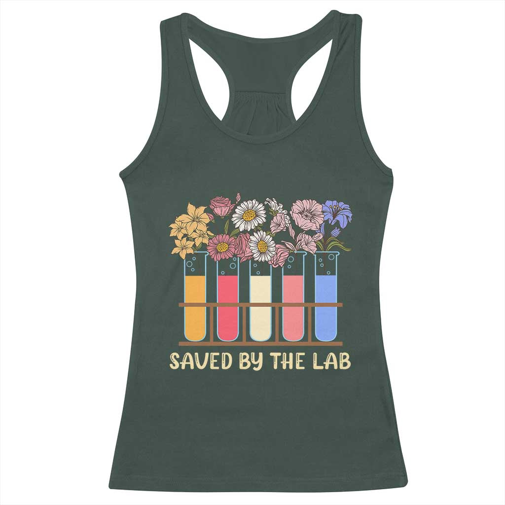 Lab Week Racerback Tank Top Saved By The Lab Medical Laboratory Tech Medical Lab Tech TS02 Dark Forest Green Print Your Wear