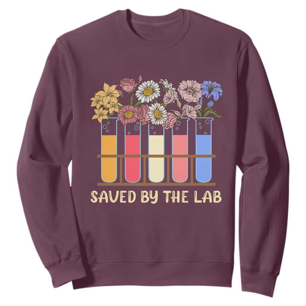 Lab Week Sweatshirt Saved By The Lab Medical Laboratory Tech Medical Lab Tech TS02 Maroon Printyourwear
