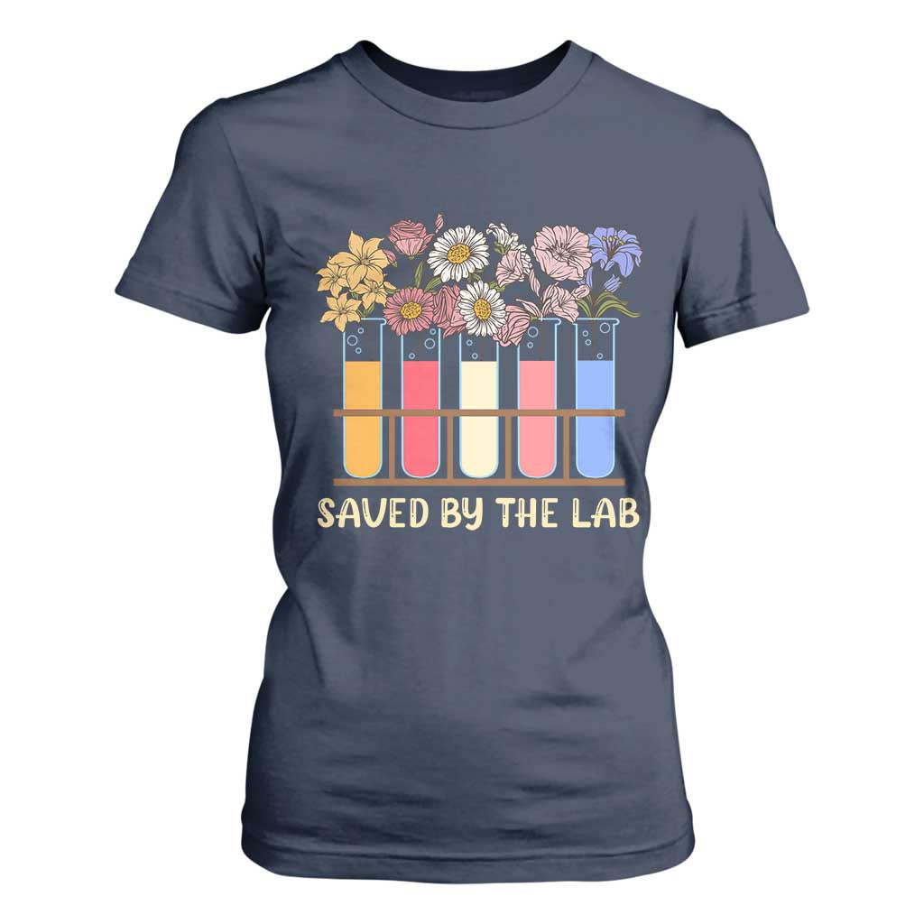 Lab Week T Shirt For Women Saved By The Lab Medical Laboratory Tech Medical Lab Tech TS02 Navy Print Your Wear