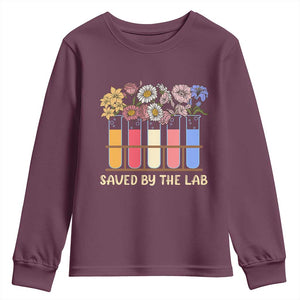 Lab Week Youth Sweatshirt Saved By The Lab Medical Laboratory Tech Medical Lab Tech TS02 Maroon Print Your Wear