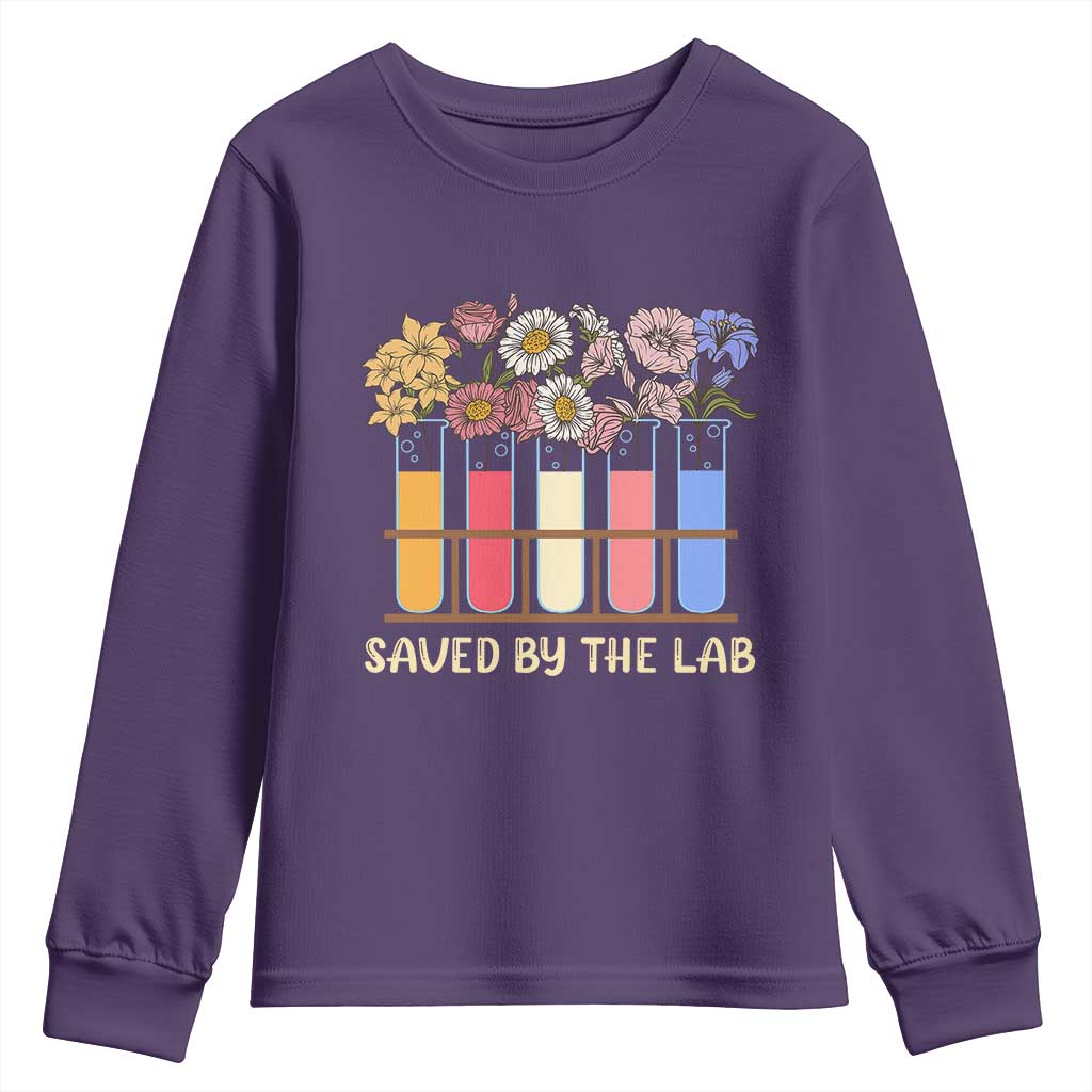 Lab Week Youth Sweatshirt Saved By The Lab Medical Laboratory Tech Medical Lab Tech TS02 Purple Print Your Wear