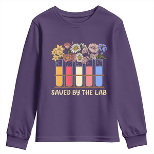 Lab Week Youth Sweatshirt Saved By The Lab Medical Laboratory Tech Medical Lab Tech TS02 Purple Print Your Wear