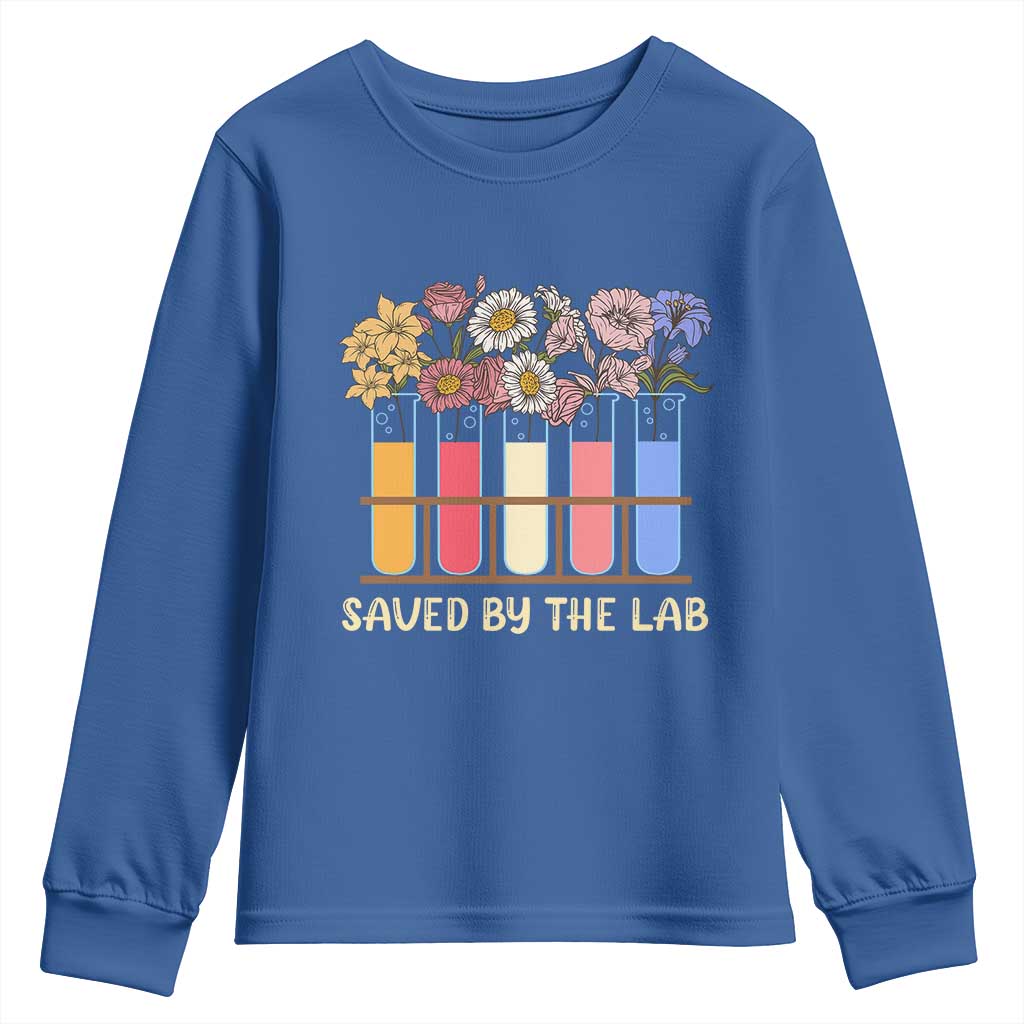 Lab Week Youth Sweatshirt Saved By The Lab Medical Laboratory Tech Medical Lab Tech TS02 Royal Blue Print Your Wear