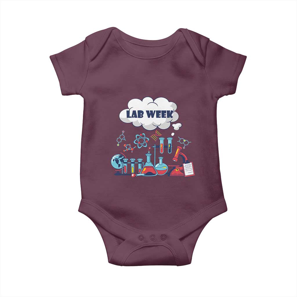 Lab Week Baby Onesie Medical Laboratory Science Lab Experiments TS02 Maroon Print Your Wear