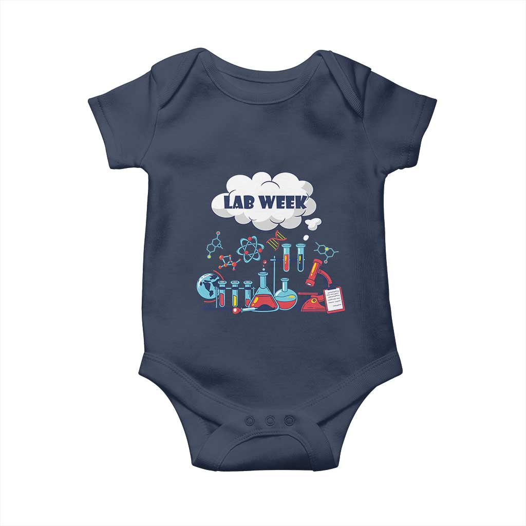 Lab Week Baby Onesie Medical Laboratory Science Lab Experiments TS02 Navy Print Your Wear