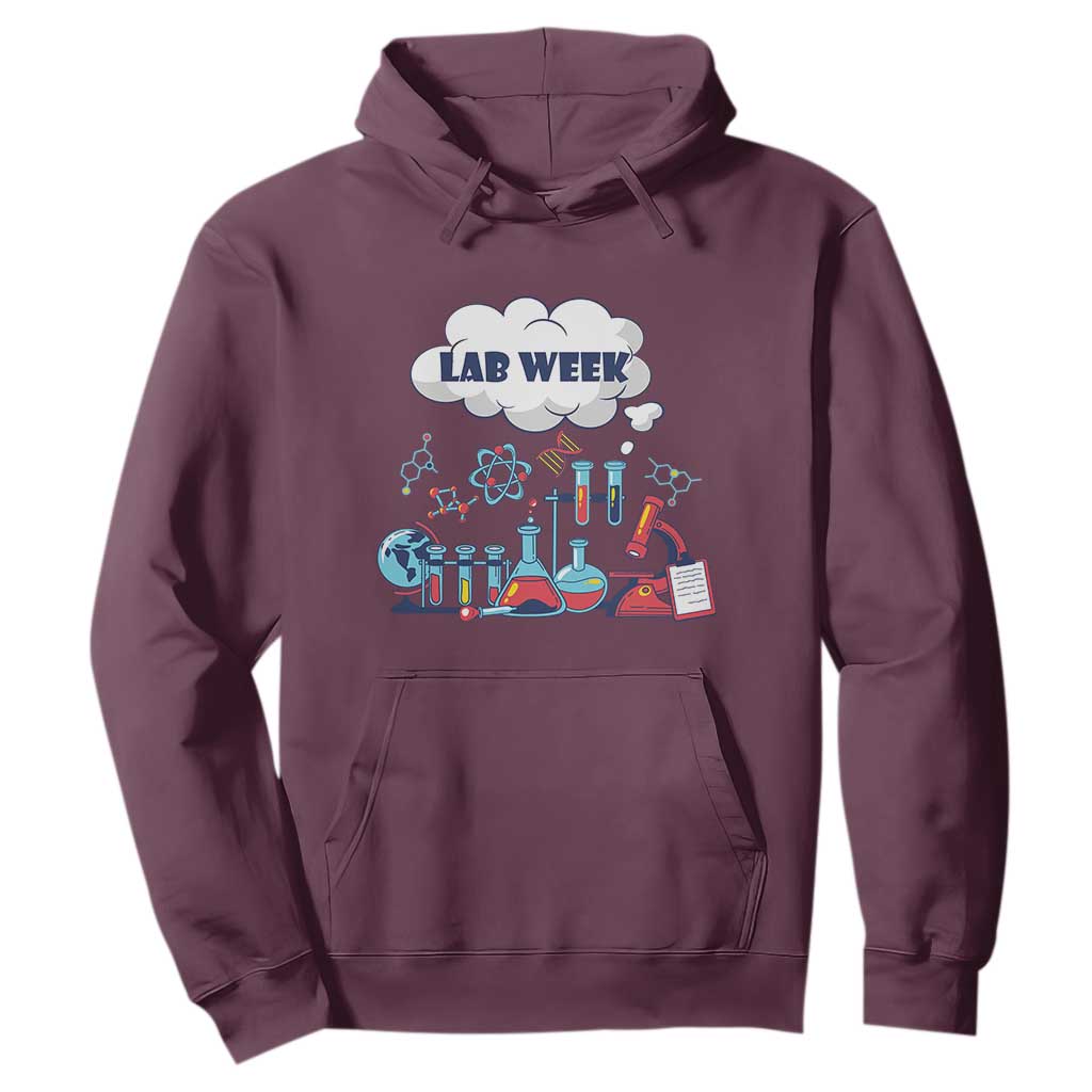 Lab Week Hoodie Medical Laboratory Science Lab Experiments TS02 Maroon Printyourwear