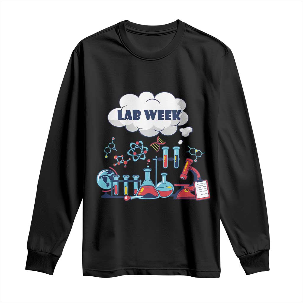 Lab Week Long Sleeve Shirt Medical Laboratory Science Lab Experiments TS02 Black Print Your Wear