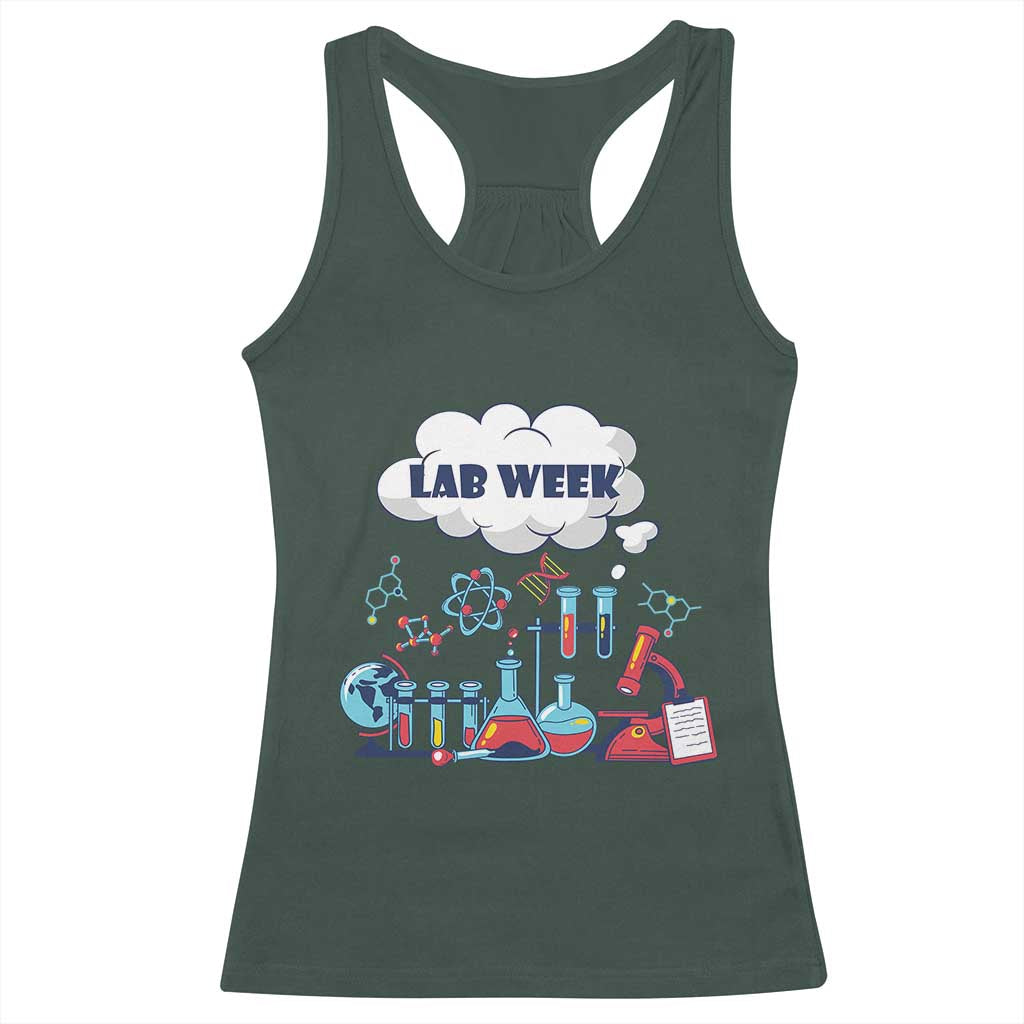 Lab Week Racerback Tank Top Medical Laboratory Science Lab Experiments TS02 Dark Forest Green Print Your Wear