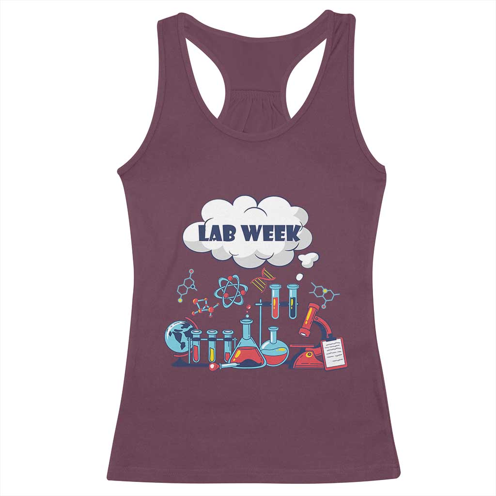 Lab Week Racerback Tank Top Medical Laboratory Science Lab Experiments TS02 Maroon Print Your Wear