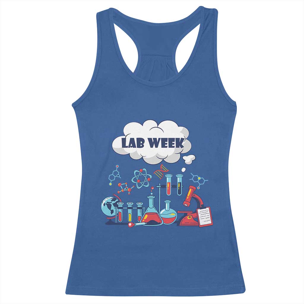 Lab Week Racerback Tank Top Medical Laboratory Science Lab Experiments TS02 Royal Blue Print Your Wear